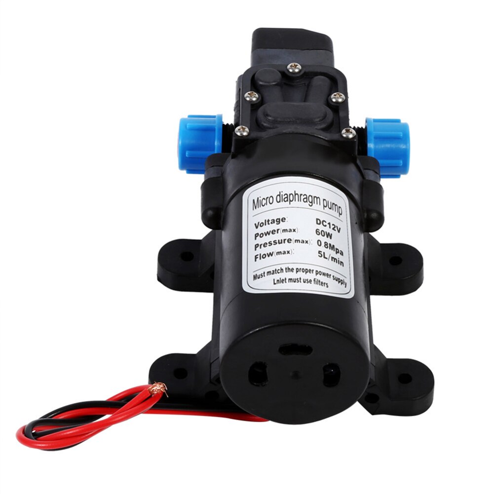 Durable 12V 60W 5L/Min High Pressure Water Pump Diaphragm Water Pump Self Priming Pump Automatic Switch Water Sprayer Car Wash