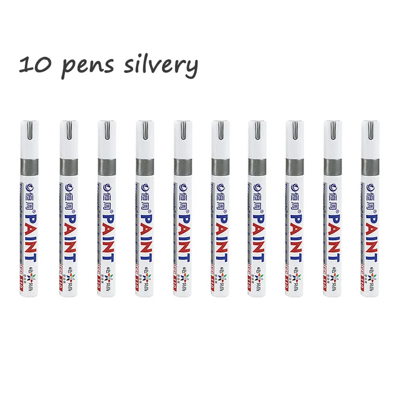 10 rotuladores permanentes, juego de marcadores de pintura de 12 colores, blanco, negro, azul, rojo, naranja, verde, azul, rosa, morado, café: green