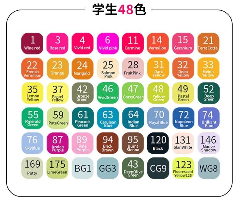 Alcohol Markers for Sketching 24/48/80 Colors A Se... Grandado