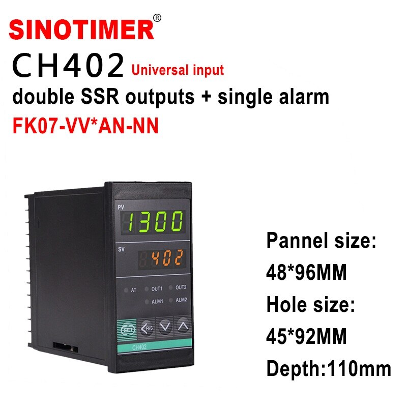 48*96mm Digital PID Temperature Controller CH402 Relay Output Without Sensor Vertical: FK07-VV-AN-NN