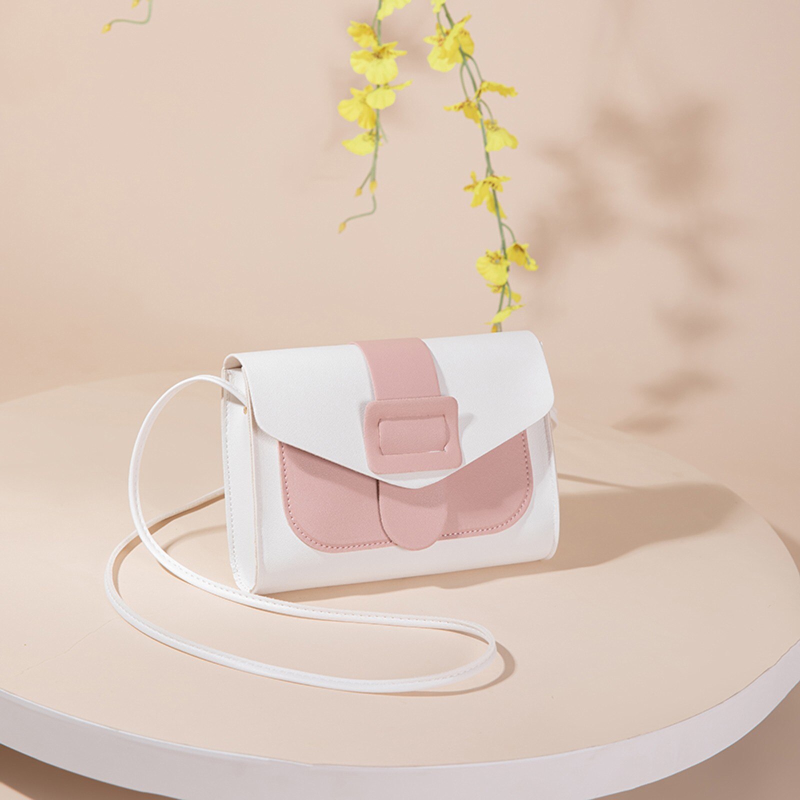 Kontrast Farbe Leder Umhängetaschen Für Frauen Reise Handtasche Einfache Schulter Bote Tasche Damen Umhängetasche Bolso # np30