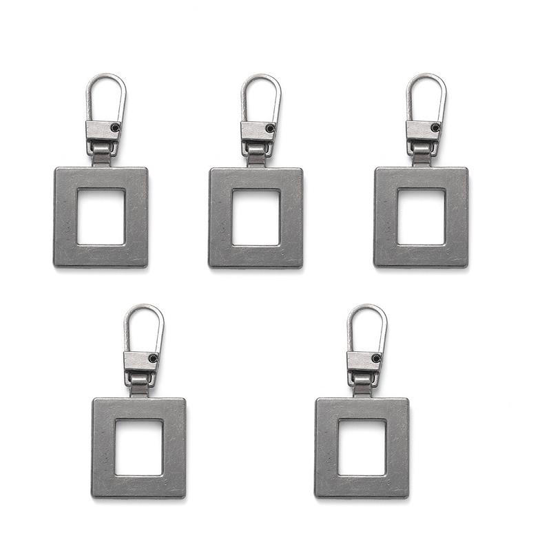 5pcs Detachable Metal Zipper Puller Universal Instant Repair Kit Zipper Sliders Head Repair Kit For Clothing Jacket Sewing Tools: Gun Metal