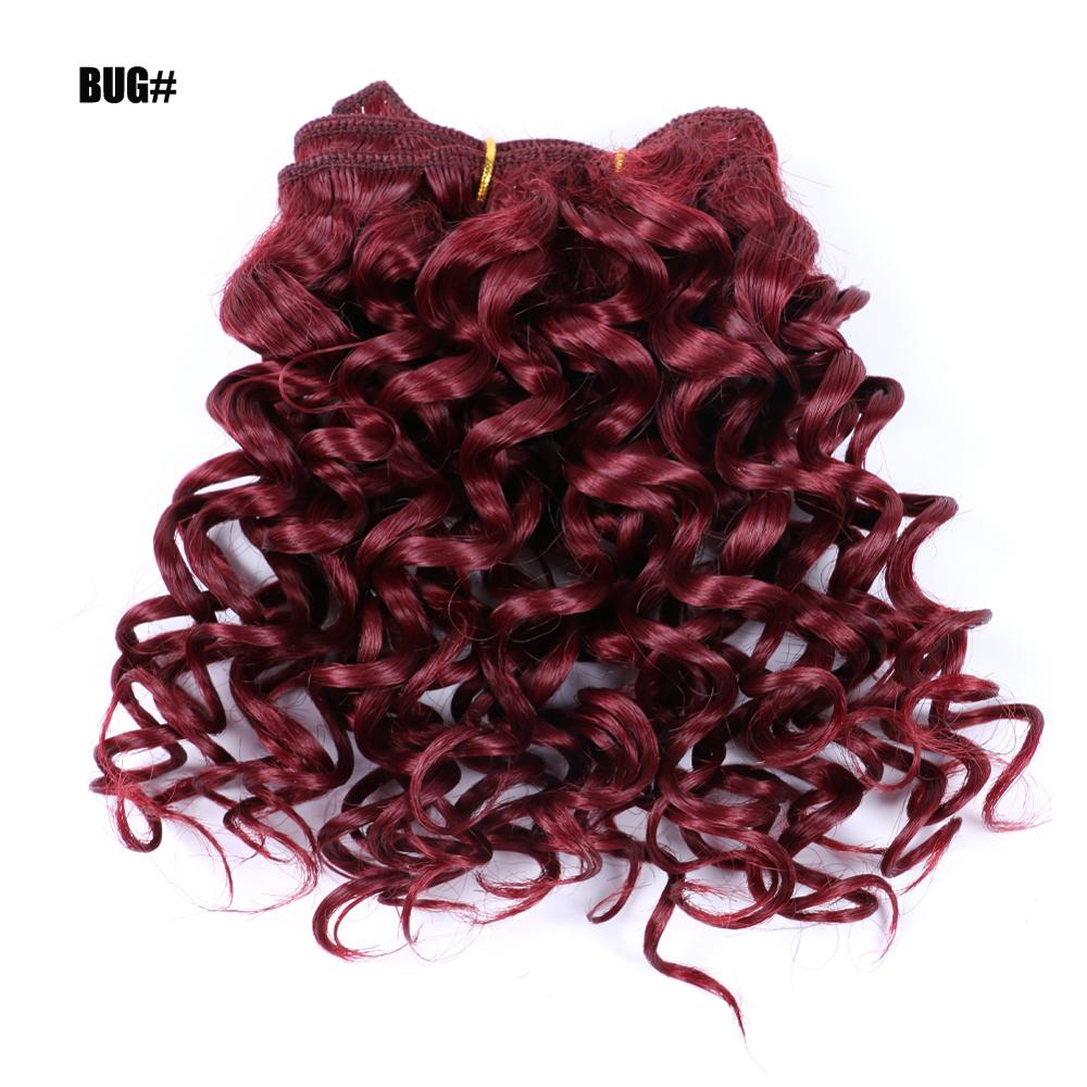 3Pcs/Lot Hair Weaving Afro Kinky Curly Hair Extensions For Women Synthetic High Temperature Fibre Ombre Crochet Hair Color: BUG