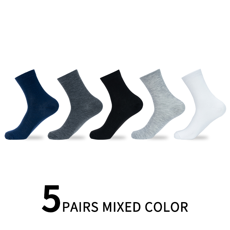 5/10 Pairs / Lot Heren Katoenen Sokken Stijlen Zwart Business Sok Ademend Lente Zomer Herfst Winter Voor Mannelijke effen Kleur: 5 pairs As shown