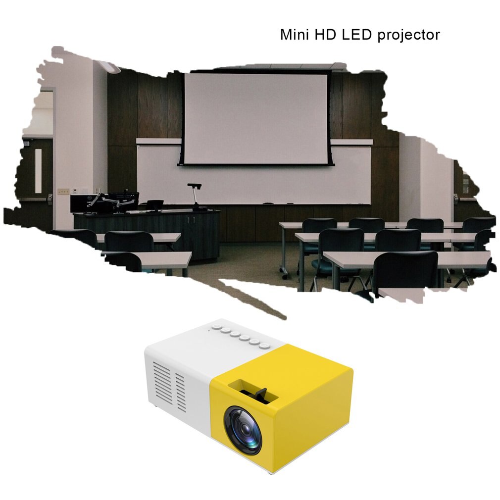 J9 Portable Mini Projector 1080P Mini Home Projector AV USB SD TF Card USB Portable Pocket Beamer With Phone PK YG300