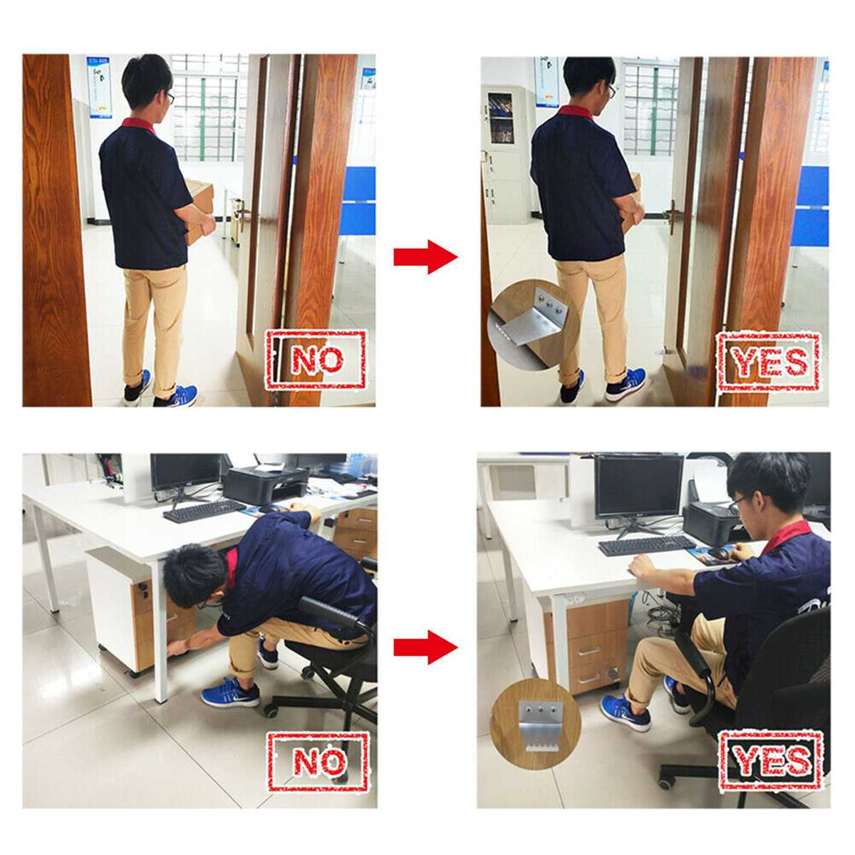 Hands Free Touchless Foot Door Opener Hands Free Handle Bracket Convenience for Home Bathroom Office Thick Metal Door Opener