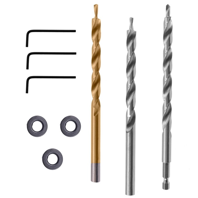 Woodworking Drill Bit Set Angled Hole Locator Fixture Kit 9.5mm Woodworking Inclined Hole Positioning for Joinery Work