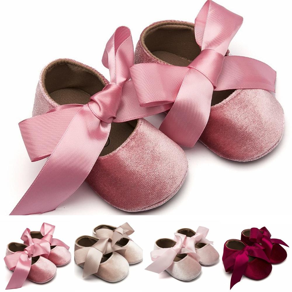 baby born shoes For Girl Silk Bow Knot Summer Princess Shoes Infant Soft Sole First Walkers Toddler Shoes baby schoen #10F