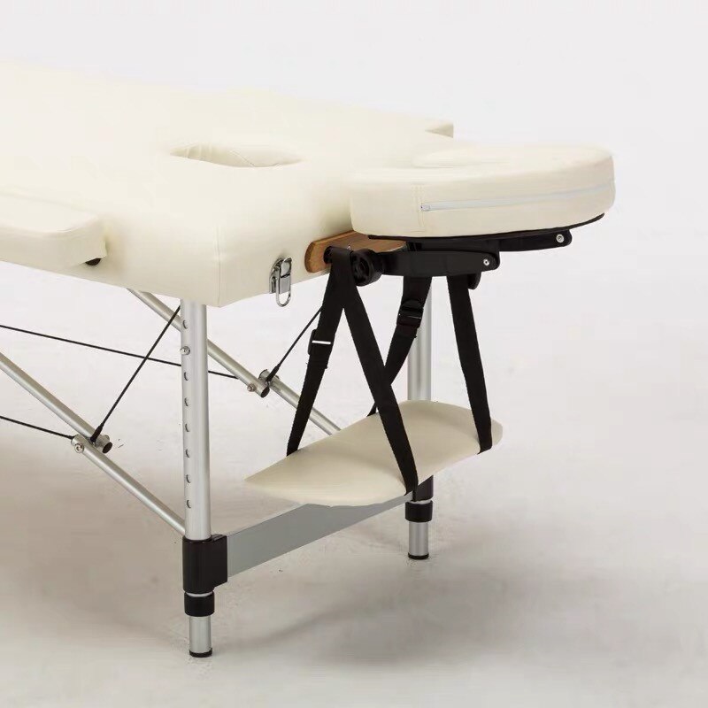 U-shaped pillow with adjustable bracket special for SPA massage bed leather U pillows for lash tattoo beauty massage table: Milky White