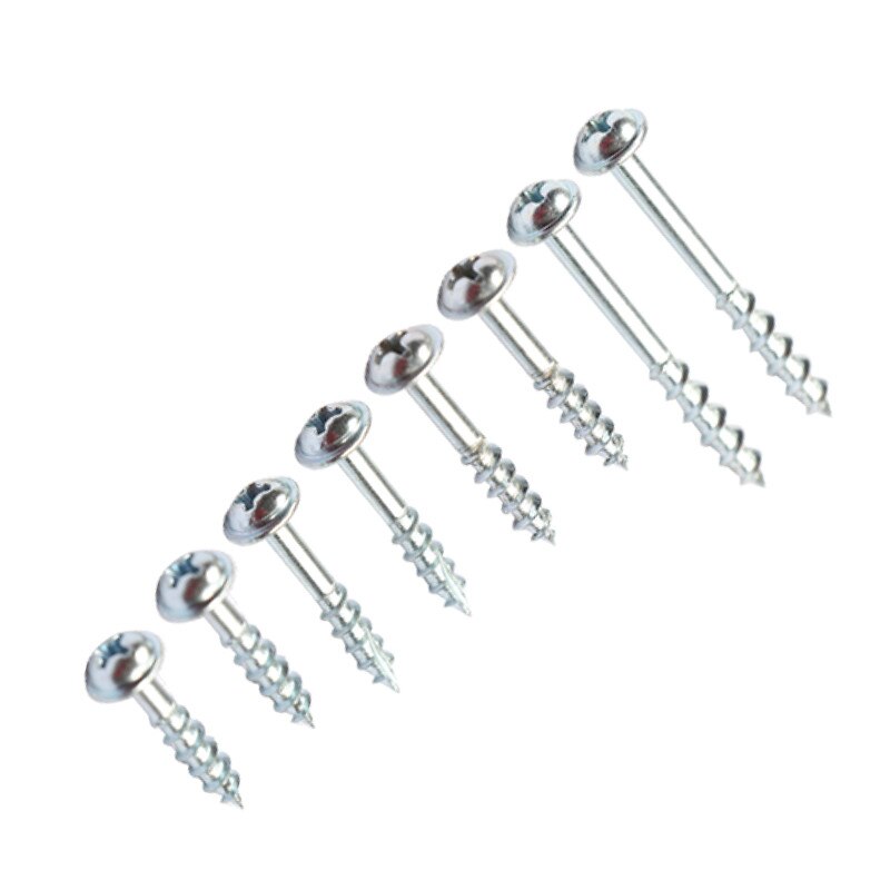 100pcs Woodworking Antirust Oblique Hole Self-tapping Screws High Strength Galvanized Nails for Pocket Hole Jig ST4-25 ST4-38