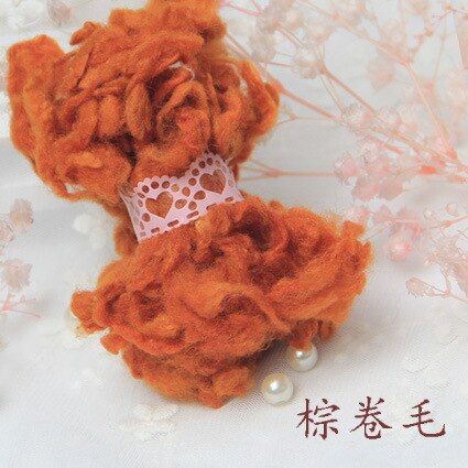 10G Krullend Vilten Wolvezels Naaldvilten Natuurlijke Zwervende Wol Vilten Wol Zachte Wol Fibre Voor Naaldvilten: 10g Brown