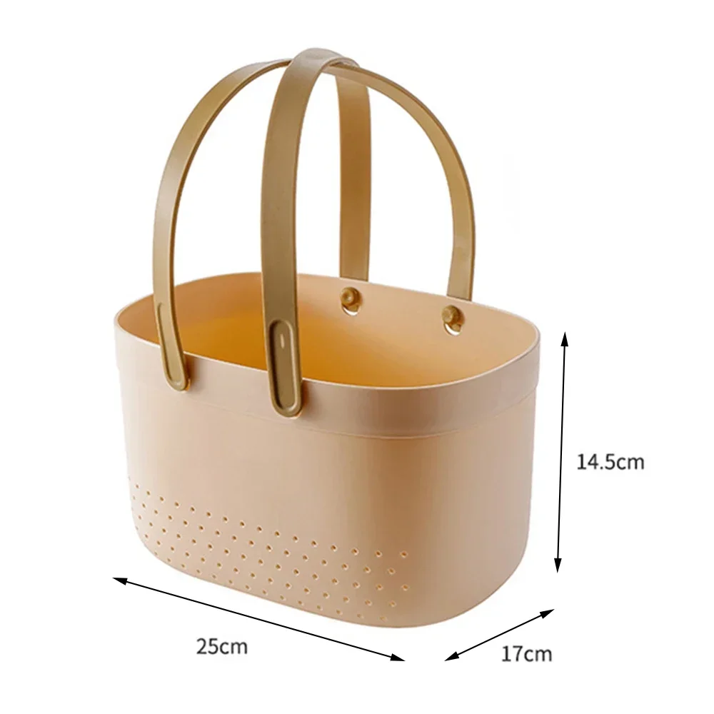 Cestini portaoggetti in plastica con manici, portaoggetti per doccia, portaoggetti, cestino per bagno, cucina, dormitorio, cestino per bagno