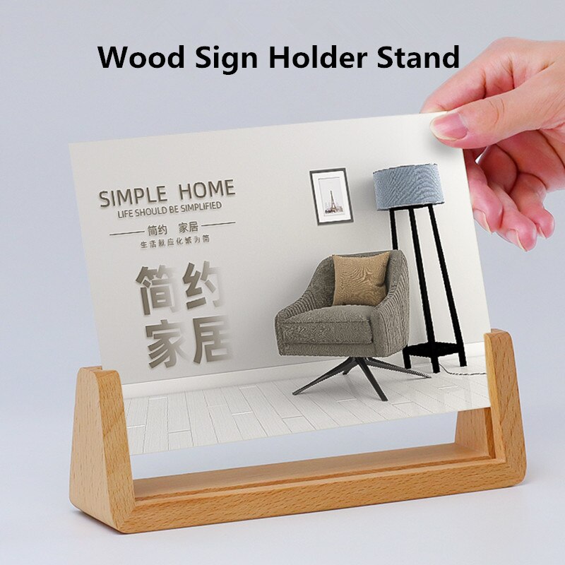 Soporte de madera para cartel de mesa, de 8 pulgadas soporte acrílico, para menú, soporte de papel, para fotos y carteles