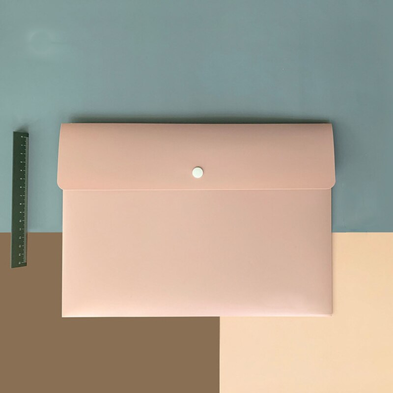 File Folder Organizer With Buckle Blue Green Pink 32x23cm for School Office Student Teacher Organizer File Folder Storage: Pink