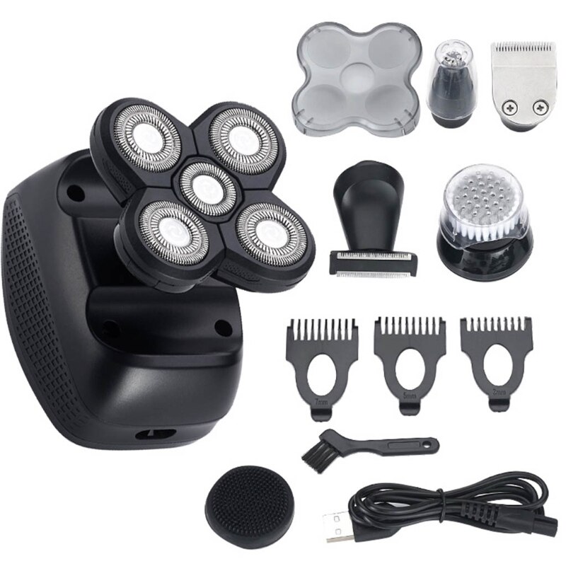 Razors for Men - 6 in1 Bald Head Shaver Grooming Kit Waterproof USB Rechargeable