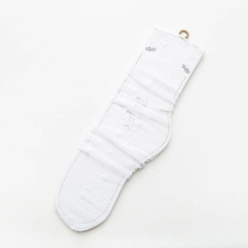 [EIOISAPRA] calcetines de verano para mujeres delgadas, transpirables, transparentes, con encaje decorativo, patrón de montón de calcetines, 8 colores, Casual, de: White