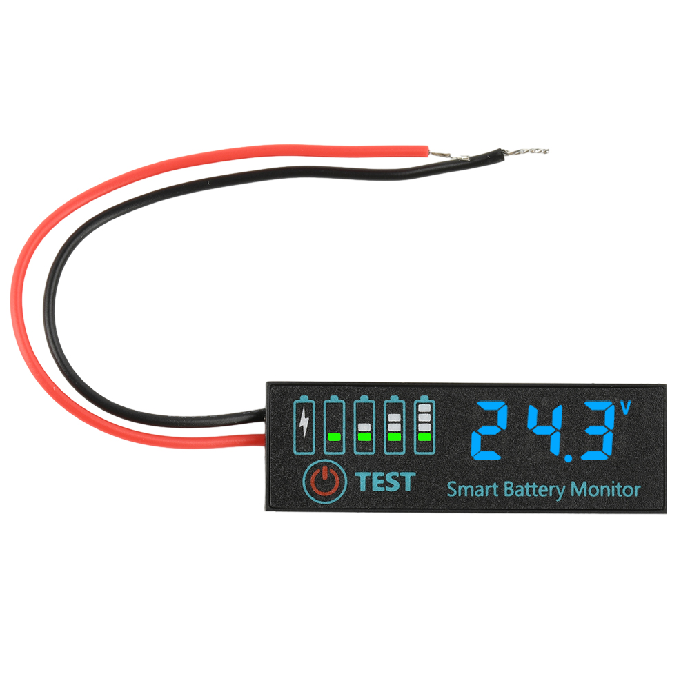 Lithium-Batterie-Füllstandsanzeige, Lipo Li-Ion, universelle Batteriekapazitätsplatine, DC 7–55 V/5 V–30 V, LED-Spannungsanzeigemodul: Grün