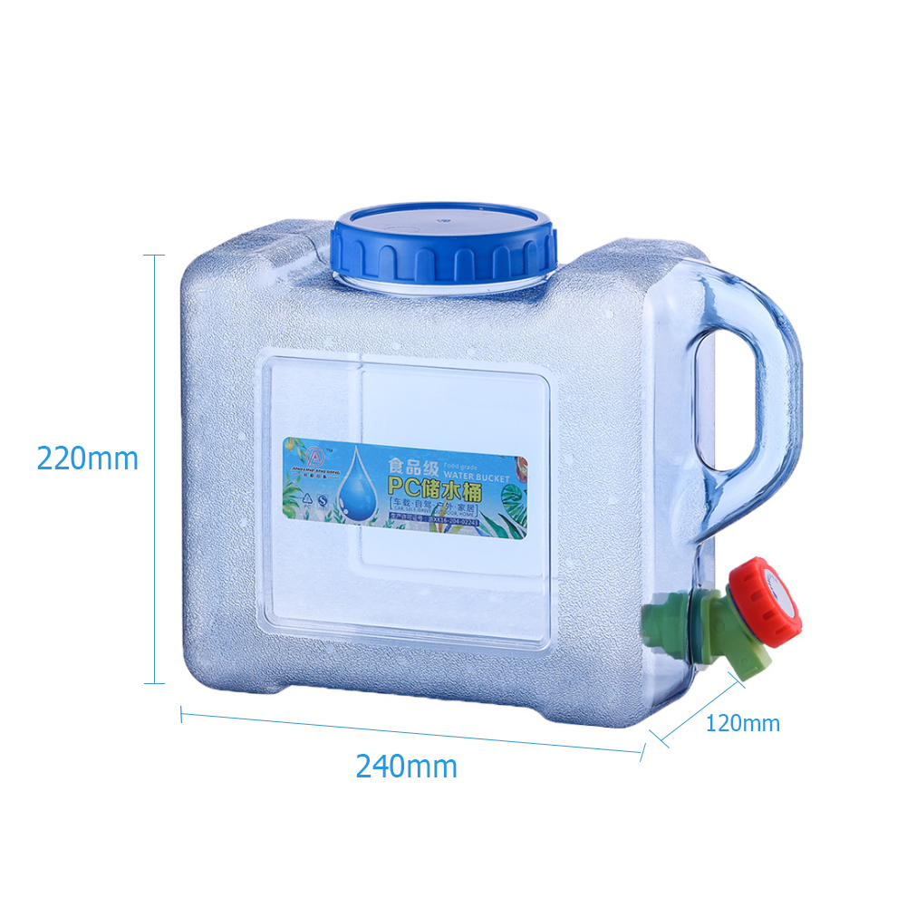 5/5.5/7.5/10L Capacity Pure Water Buckets Container with Faucet Portable Driving Water Tanks emergency water storage
