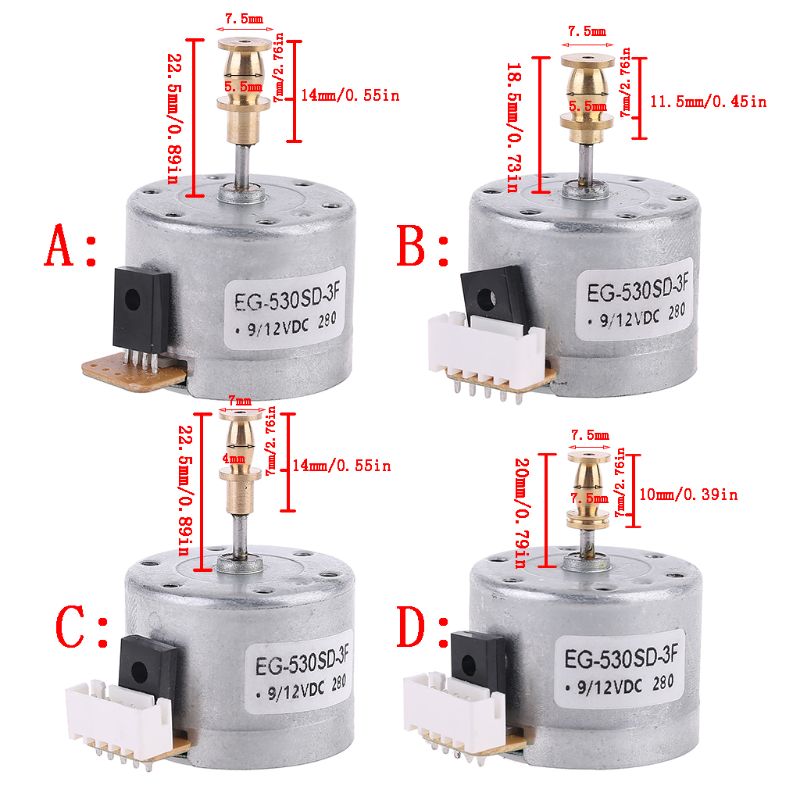 EG530SD-3F DC5-12V 3-Speed 33/45/78 Rpm Verstelbare Metalen Draaitafels Motor Koper Mouw Motor Voor Draaitafel Platenspeler