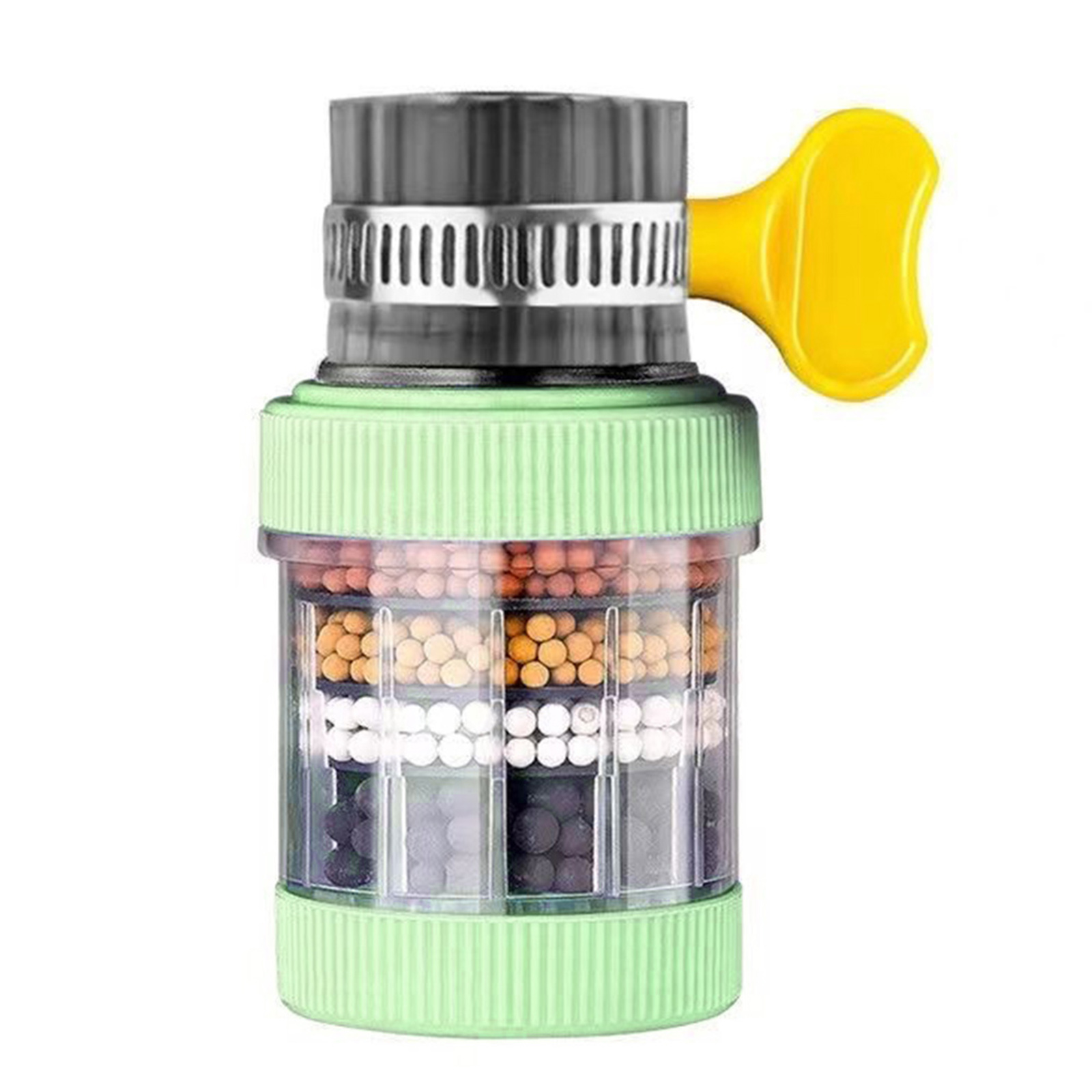 Purificador de grifo con filtro de agua de 6 capas para grifo, accesorios de cocina, mezclador, aireador, boquilla para grifo de baño, sistema de filtración de agua: YELLOW