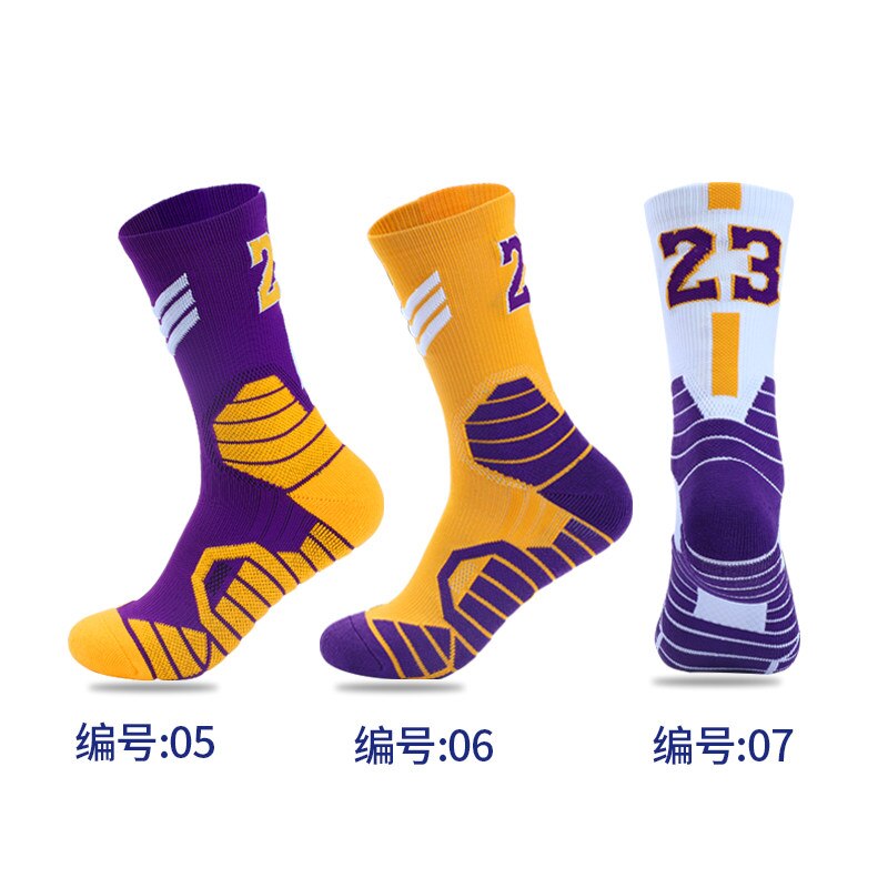 No23 No24 LA James KB LBJ Basketball Player Thick Sport Crew Towel Socks Digital Adult Thick Bottom Sports Socks men Basketball
