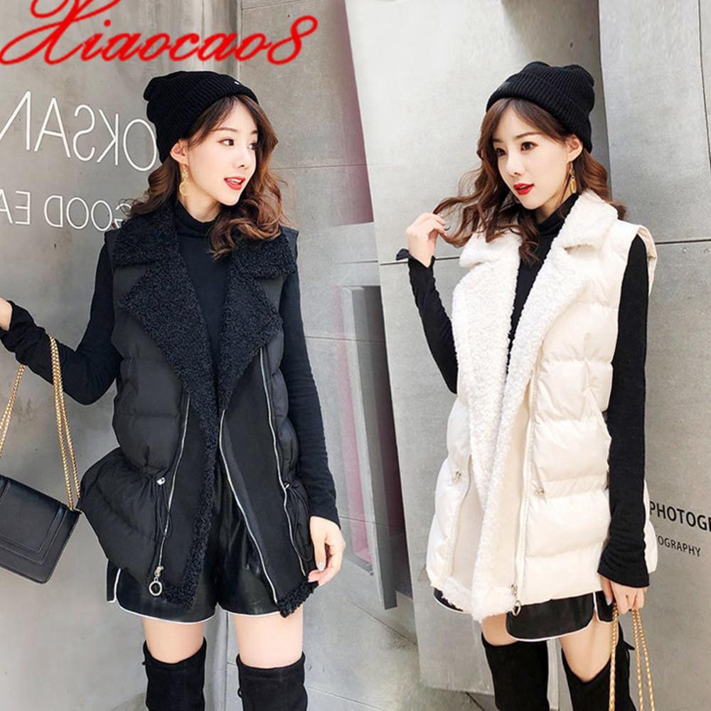 Plus size dames effen imitatie lamswol dikke warme vest jas zakken rits mouwloze jas gilet kantoor dame gilet femme