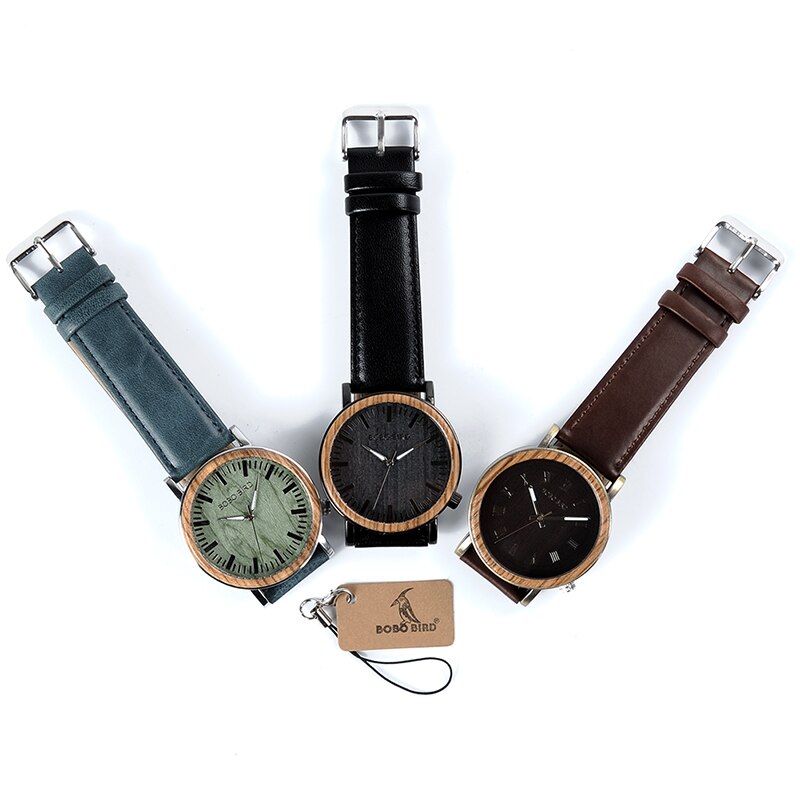 BOBO BIRD – montre à Quartz en bois pour homme, spécial, boîte en bois