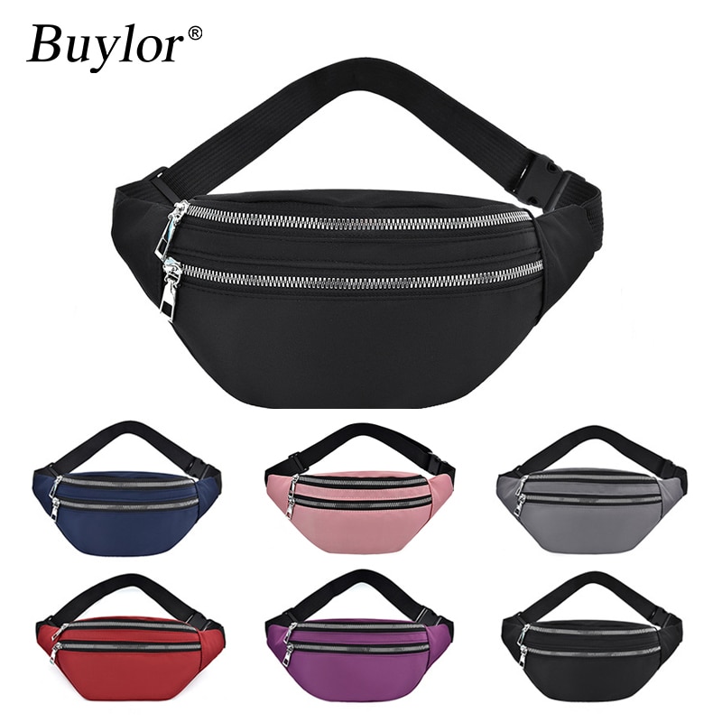 Sacos de cintura para mulheres moda fanny pacote poliéster banana saco à prova dwaterproof água hip bum saco para compras andando viajar esportes