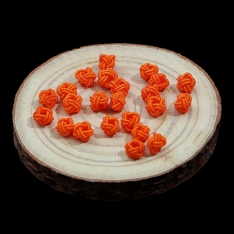 10 Stuks 6Mm Kleurrijke Spacer Knoop Diy Ketting Armband Touw Spacer Gevlochten Spoel Touw Chain Einde Gesp Sieraden Benodigdheden vinden: orange red