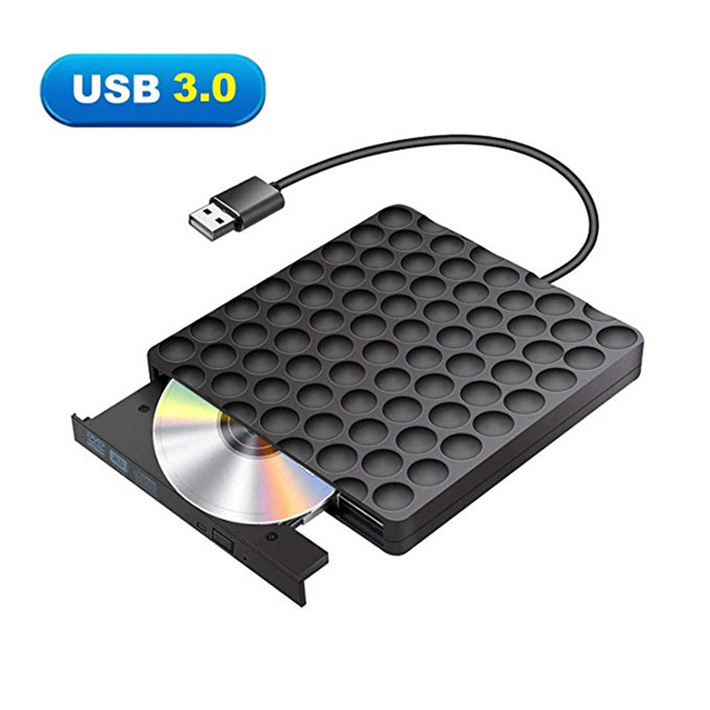 Yiyayo usb 3.0 externe dvd-drive cd-romspeler dvd-rw-brander schrijver optische drive voor hp laptop computer pc macbook windows 10: Zwarte dvd-brander