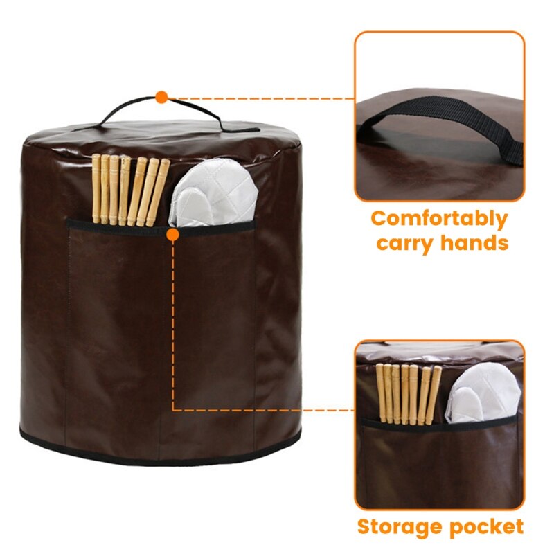 Leather Pressure Cooker Cover Kitchen Appliance Covers with Pocket &amp; Top Handle Fit for 8QT Air Fryer/ Rice Cooker