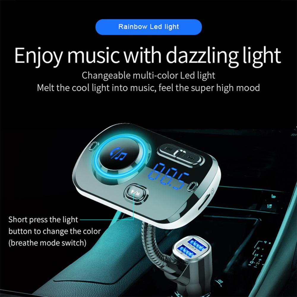 Smart FM Transmitter Bluetooth MP3 Player Car FM Modulator QC3.0 Fast Charger Car Radio Adapter Wireless Transmitter for Vehicle