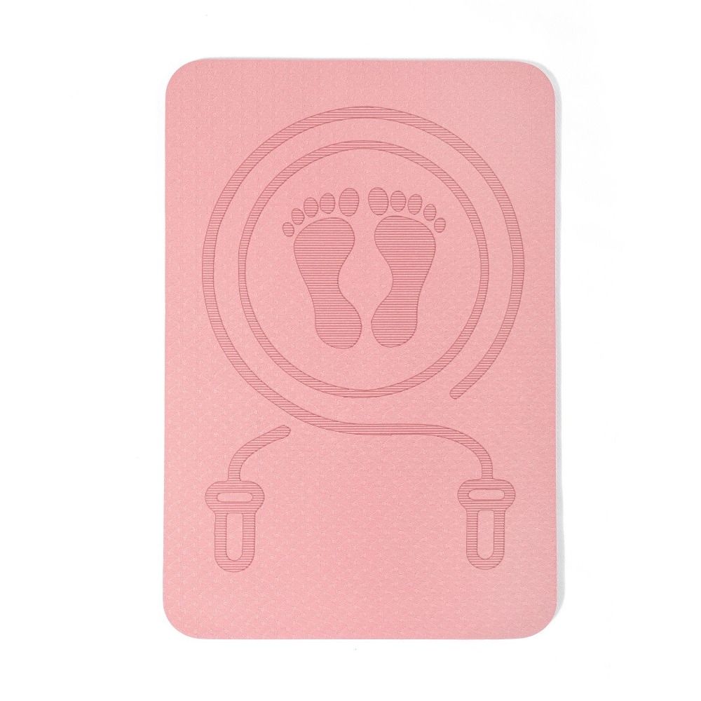 Tappeto fitness Anti-rumore Corda per saltare Tappetino Ammortizzazione TPE Tappetini fitness yoga Ispessimento Tappetino per saltare impermeabile Yoga: Beige