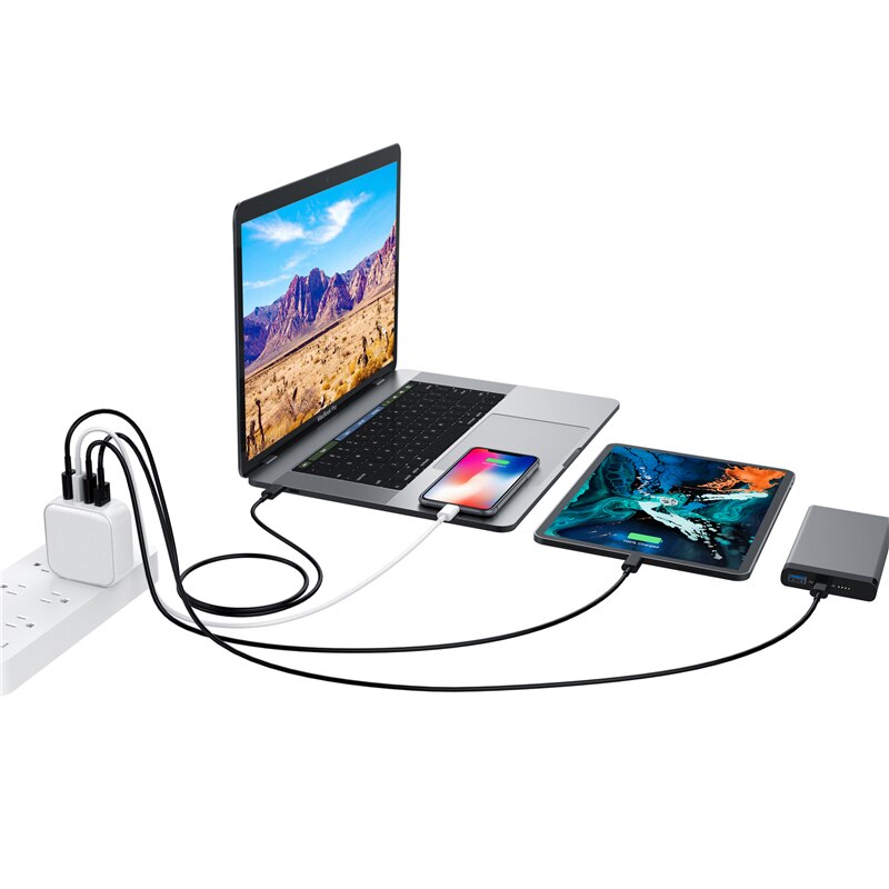 100W 4 Poort Gan USB-C PD3.0 Snelle Oplader Voor Macbook Pro/Air Iphone 13 Pro Max Dell Asus hp Samsung Note 20 Ultra S22 S21 + Pps