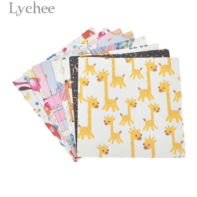 72pcs Kids Birthday Square Origami Papers Cartoon Decorative Scrapbook Paper Handmade DIY Paper Crafts Material