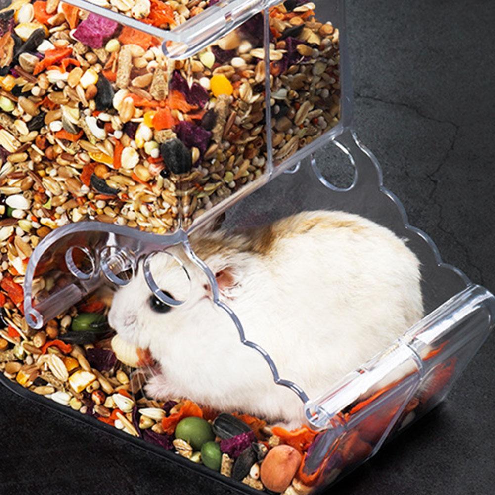 Hamster automatisk føder gennemsigtig mad dispenser mad skål små dyr hamster fodring vanding forsyninger