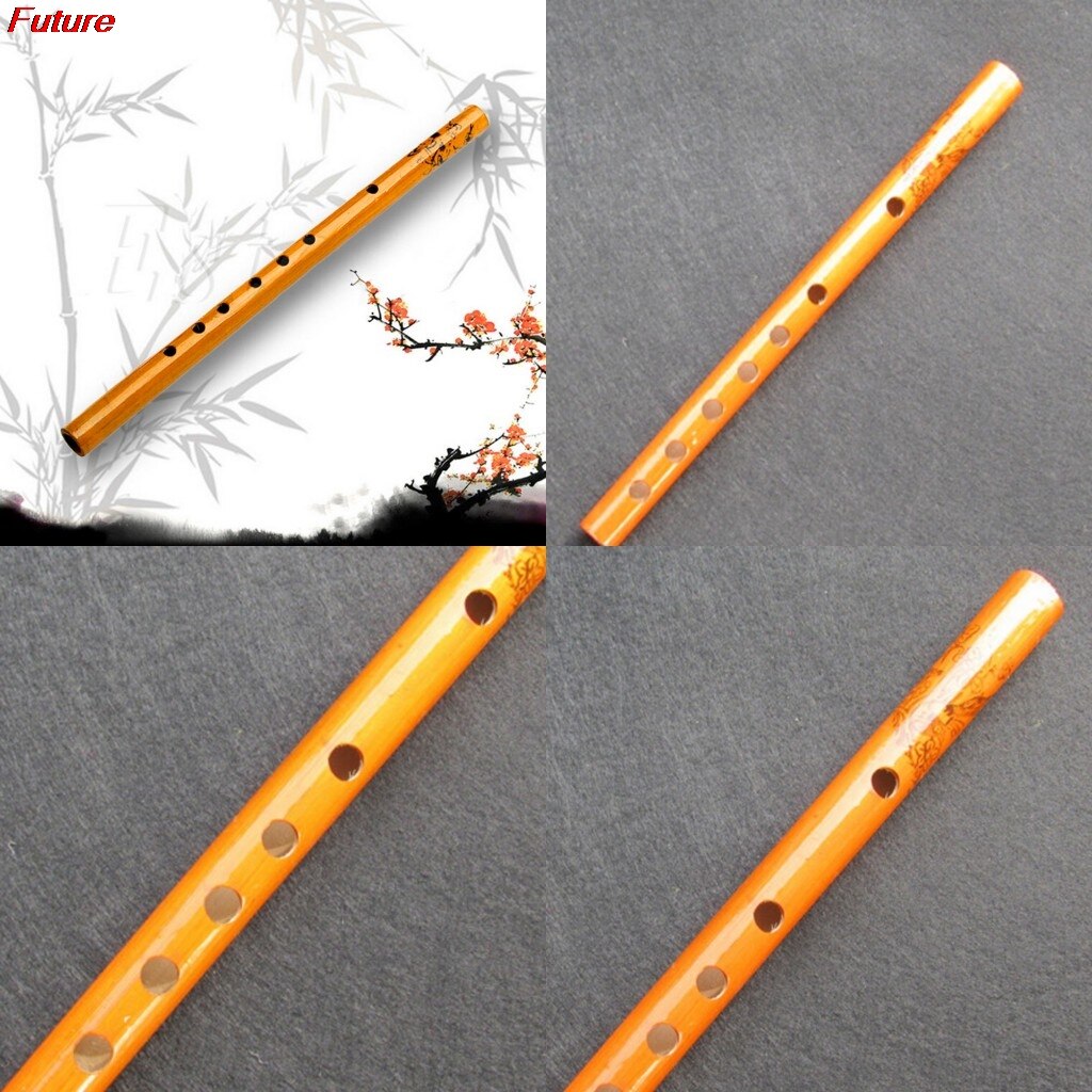 Flauta de bambú de seis agujeros, clarinete tradicional chino, instrumento Musical de Color madera,
