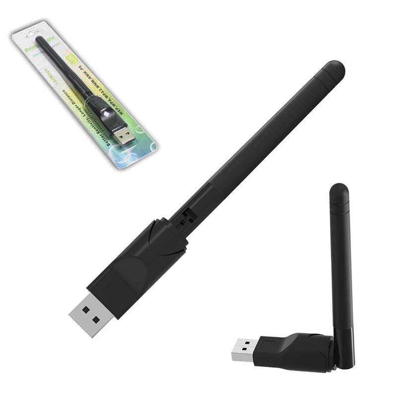 Wifi usb adapter  mt7601 150 mbps usb 2.0 wifi trådløst netværkskort 802.11 b/ g/n lan adapter med drejelig tv antenne tv stick