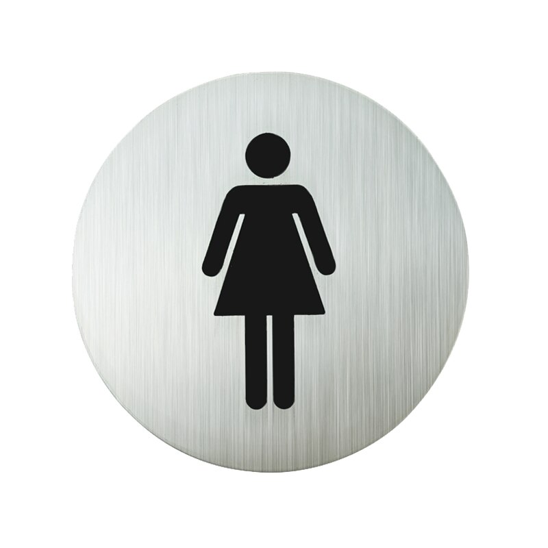 75mm Self-Adhesive Toilet Signs Men Women Restroom Stainless Steel WC Plaques for Door Male Female Bathroom Sign Wall Sticker: WS-TSSS75-W