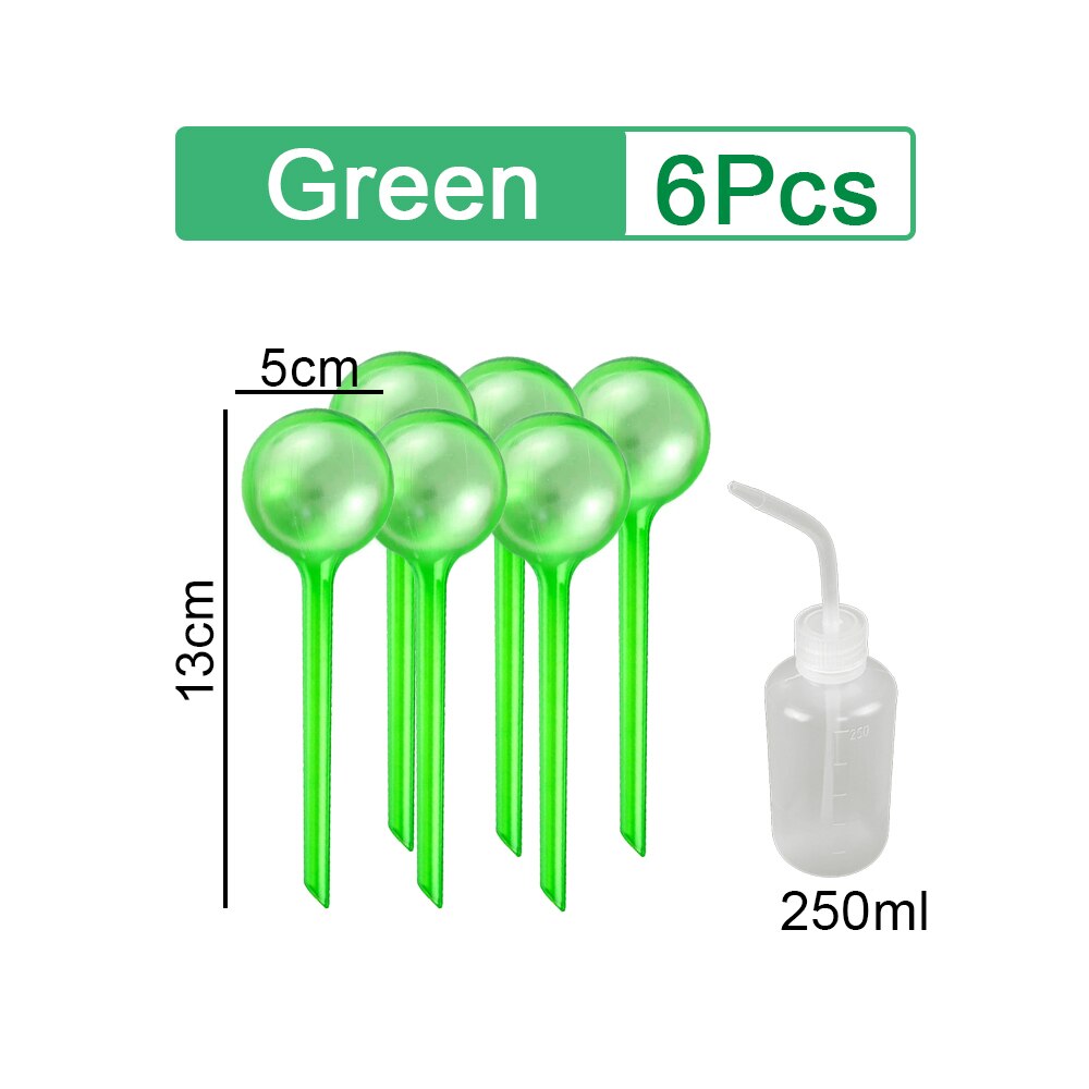 3/6pcs Plant Watering Bulb Self Watering Device Automatic Indoor Outdoor Plant Pot Bulb Globe Garden Watering System for Plant: 6 Pcs Green