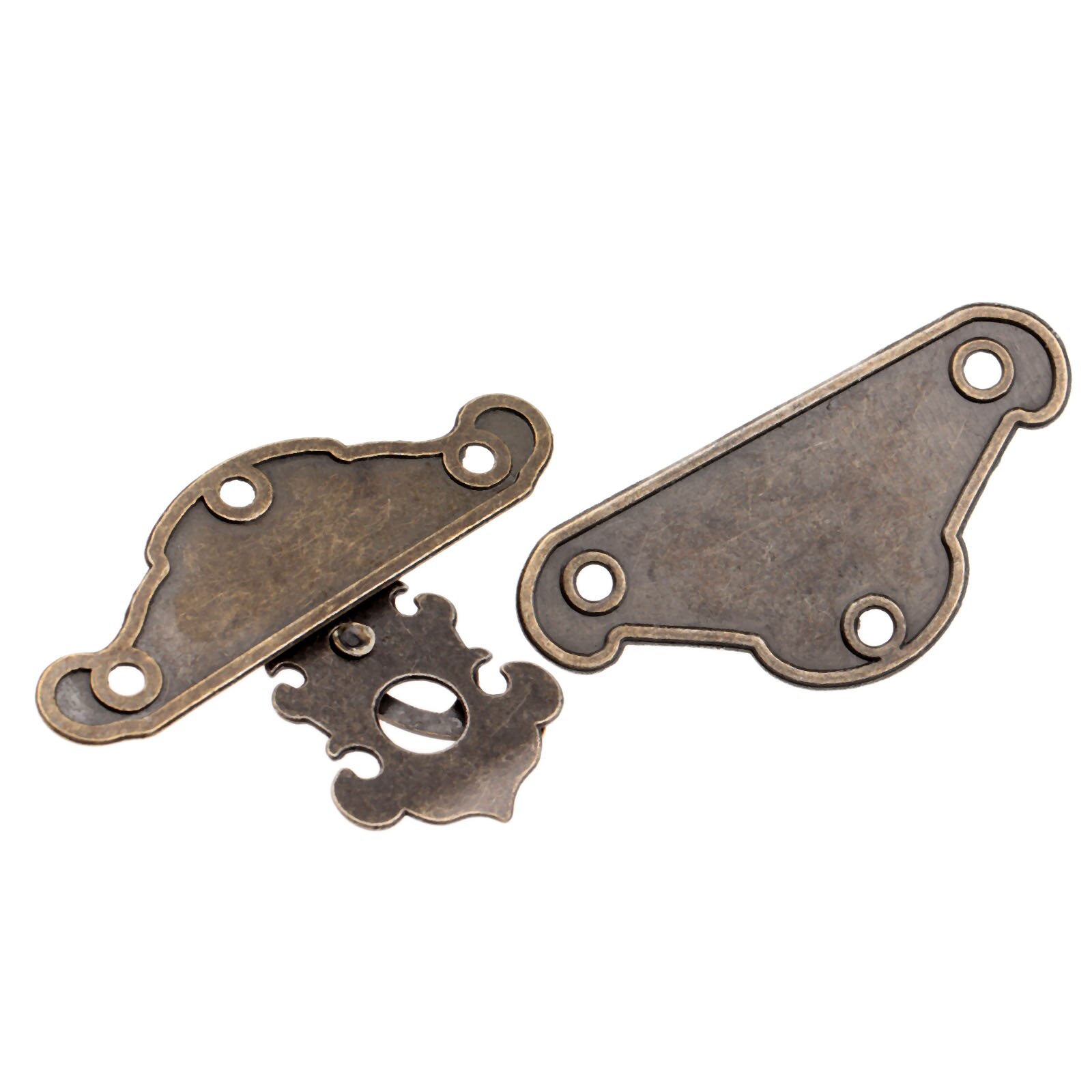 1PC Antike Bronze- Schrank Kasten verriegeln Haspe Möbel Hardware- Dekorative verriegeln Holz Schmuck Kasten Haspe Pad Brust sperren