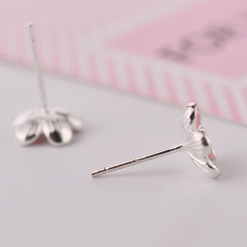 100% 925 Sterling Zilver Enamel Roze Bloem Stud Oorbellen Voor Vrouwen Luxe Hypoallergeen Sterling-Zilver-Sieraden Brincos EH527