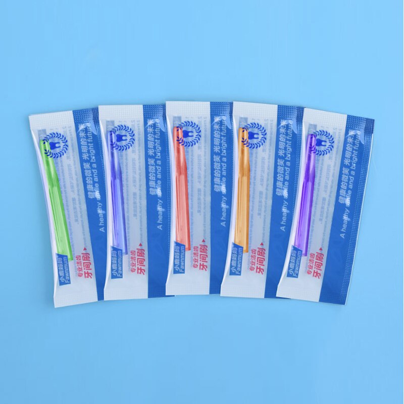 10Pcs 0.6mm 1.2mm Oral Hygiene Push-pull Interdental Brush 5 Sizes Adults Tooth Cleaning Floss Brush Tooth Pick Brush