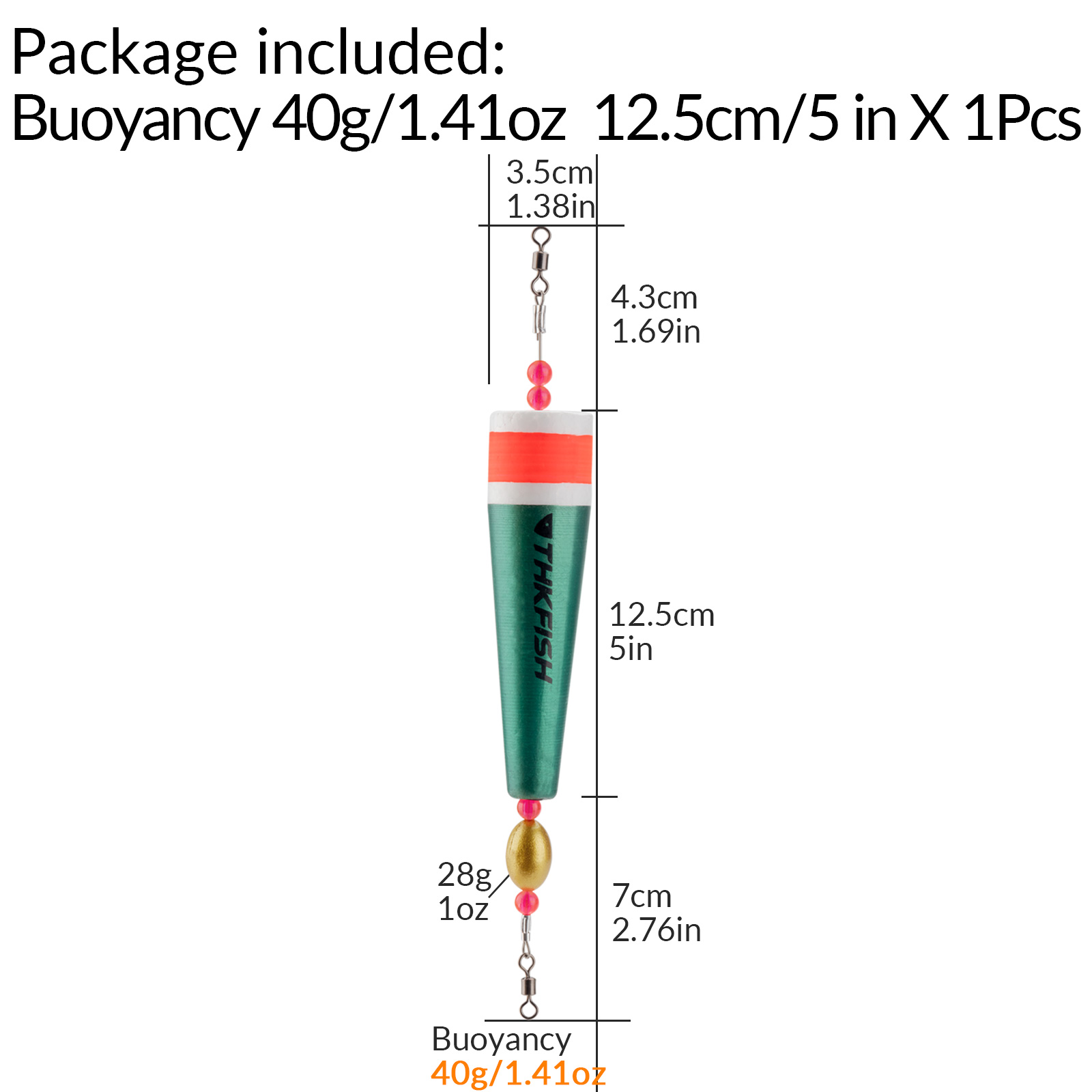 Thkfish Foam Fishing Float Buoy Slip Float Flotador Bobber Carolina Rig Fishing Tackle 28g 35g 40g: 40g green