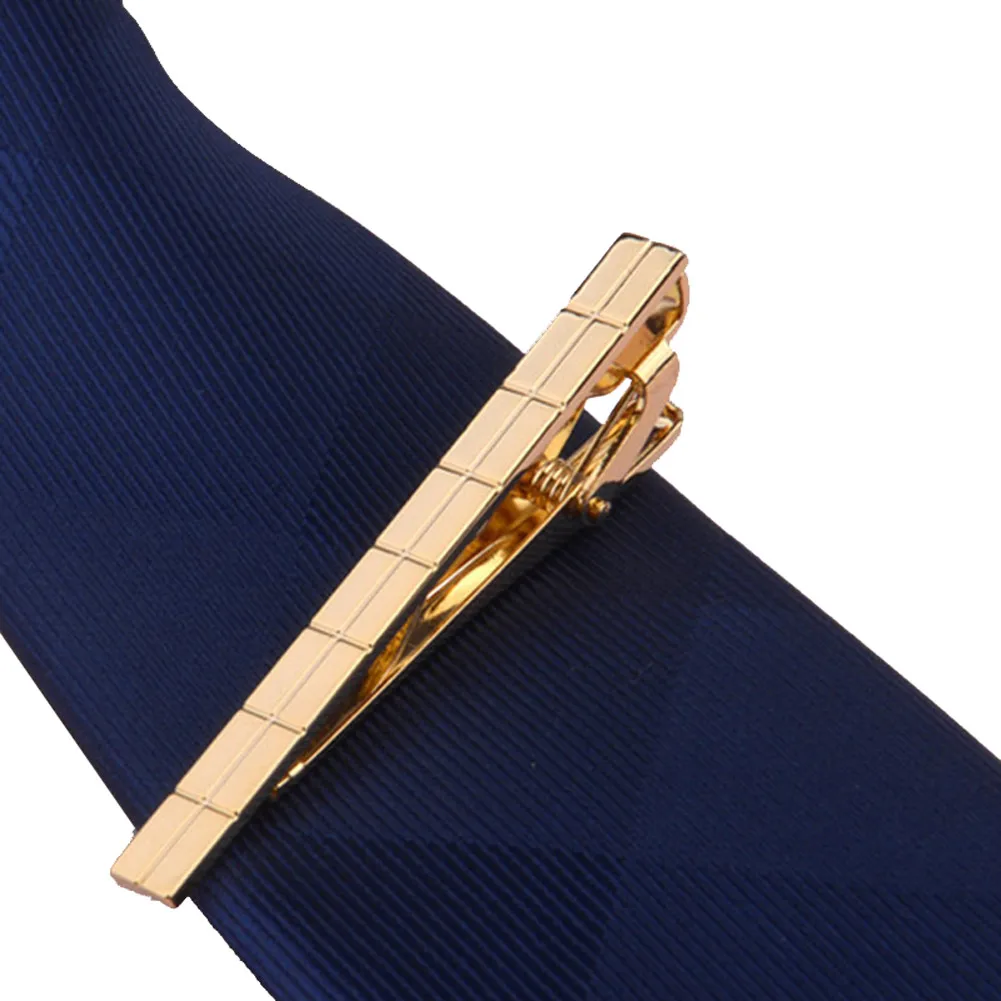 Clip de corbata para hombre, broche de estilo clásico Simple, Color dorado, Clip para corbata de boda y negocios, cierre de Metal, joyería para hombre