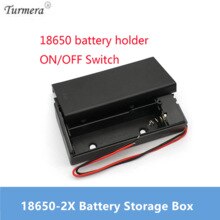 Zwarte Plastic 18650 Batterij Storage Case 3.7V Voor 2x18650 Batterijen Houder Box Container Met 2 Slots AAN/UIT Schakelaar Turmera