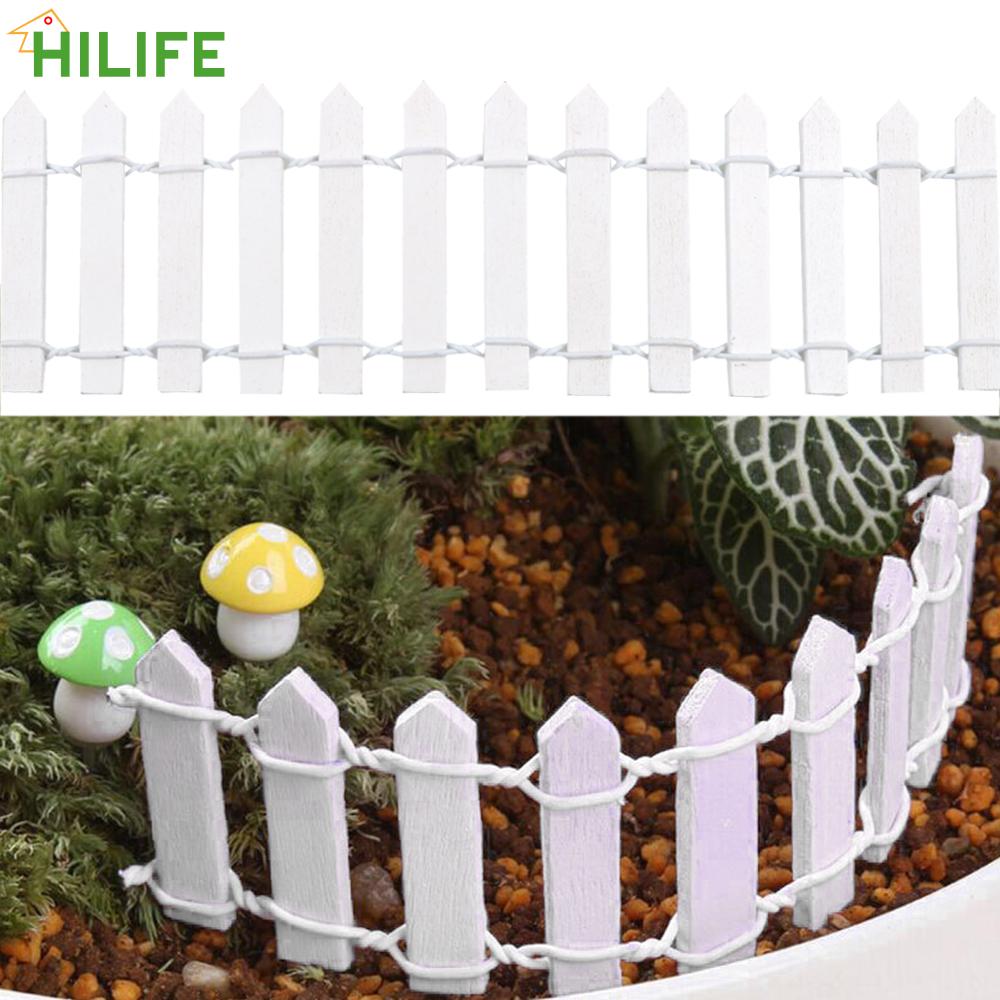 DIY Mini Fence Barrier Paling 100x5cm Fairy Garden Showcase Decoration Wooden Craft Outdoor Decor Garden Supplies