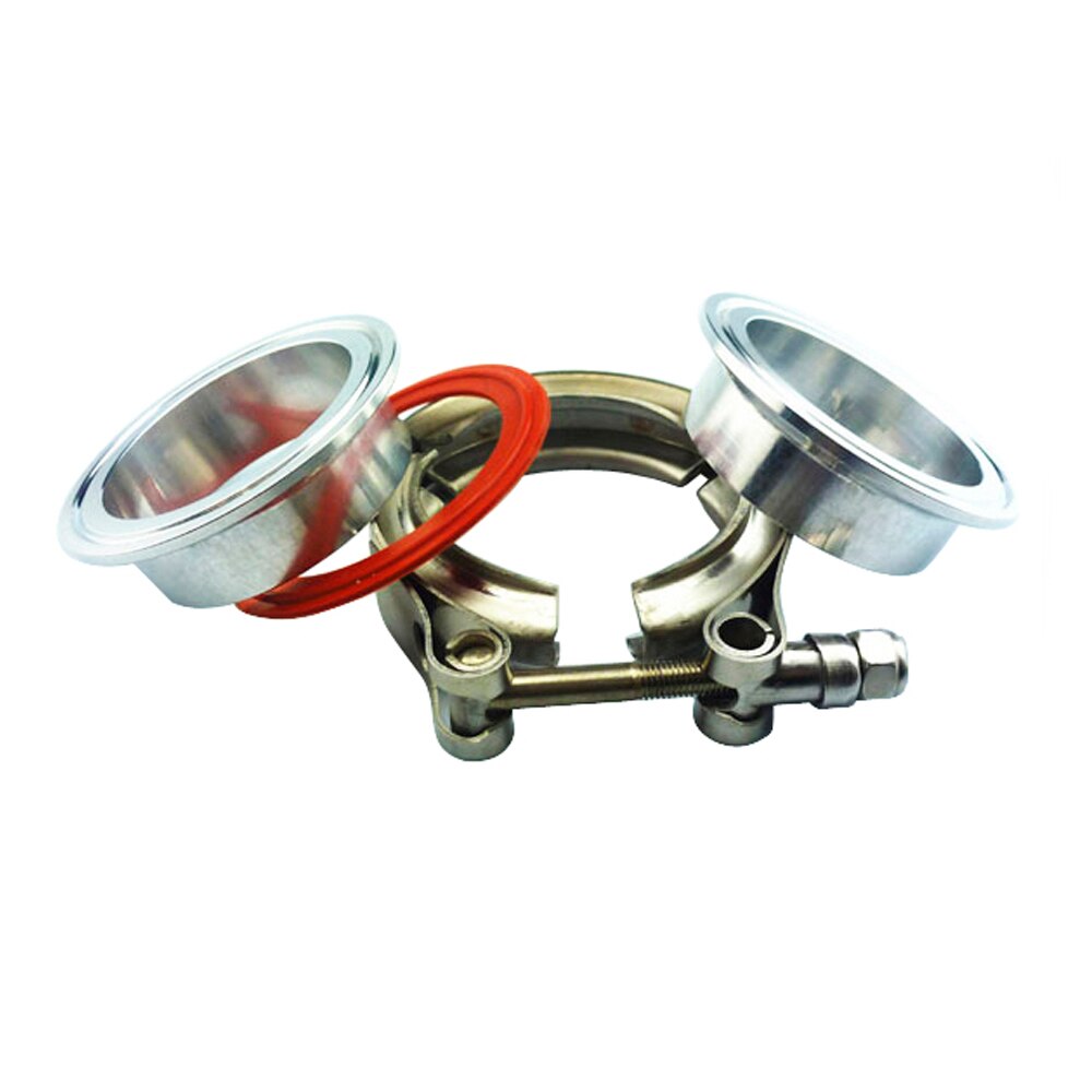 ZUCZUG1.5-5.0" Stainless steel V band clamp with sealing ring Aluminum flange kit for exhaust pipe clamps