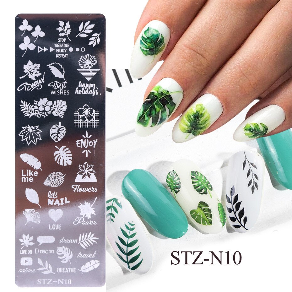 Butterfly Daisy Nail Stamping Plates Abstract People Face Image Stamp Templates French Nail Flower Lines Transfer Stencil KUI2.4: N10