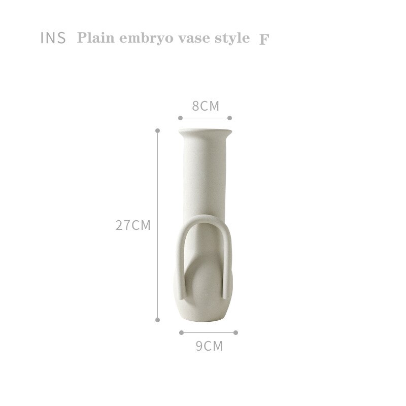 Hjem dekorasjon vase nordisk stil keramisk vase og blomsterpotte hvit ssmall blomsterpotte hjem dekorasjon stort medium og lite vas: Stil f